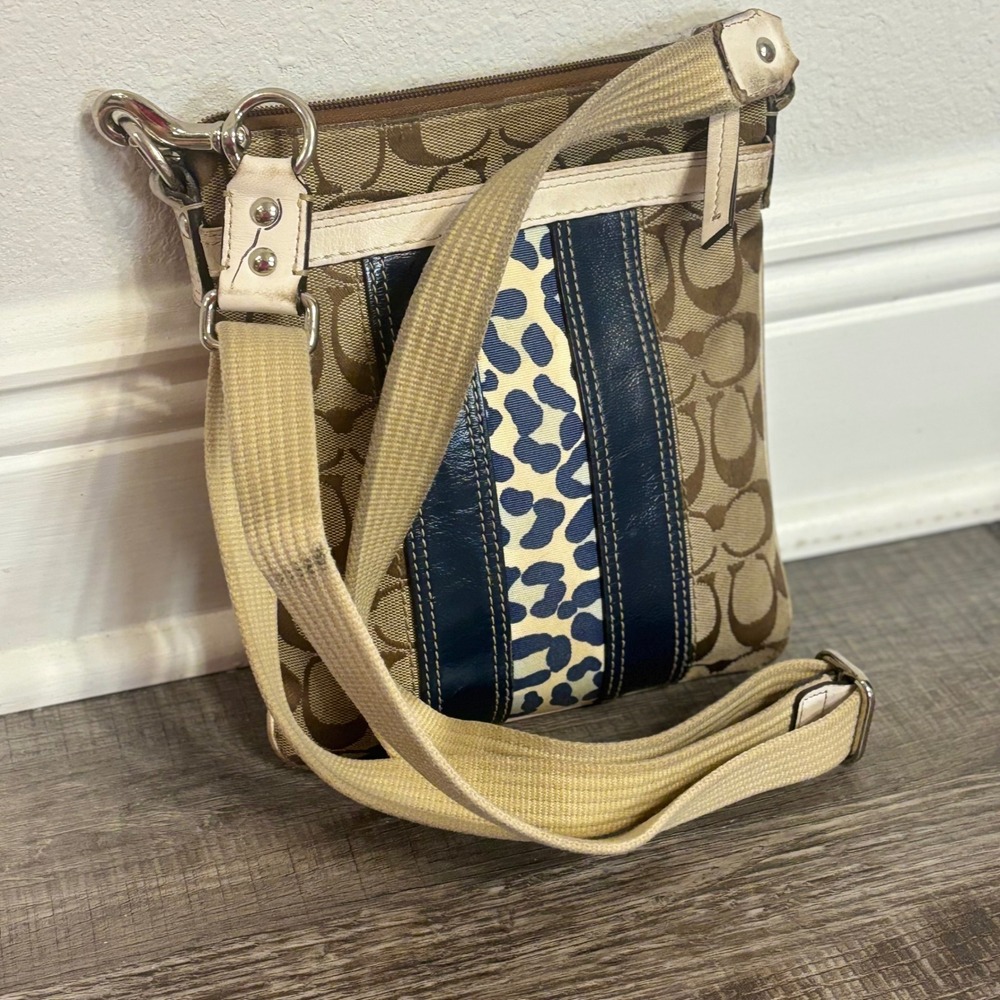 Coach ocelot leopard y2k swingpack crossbody bag cool girl jacquard monogram - Picture 5 of 8